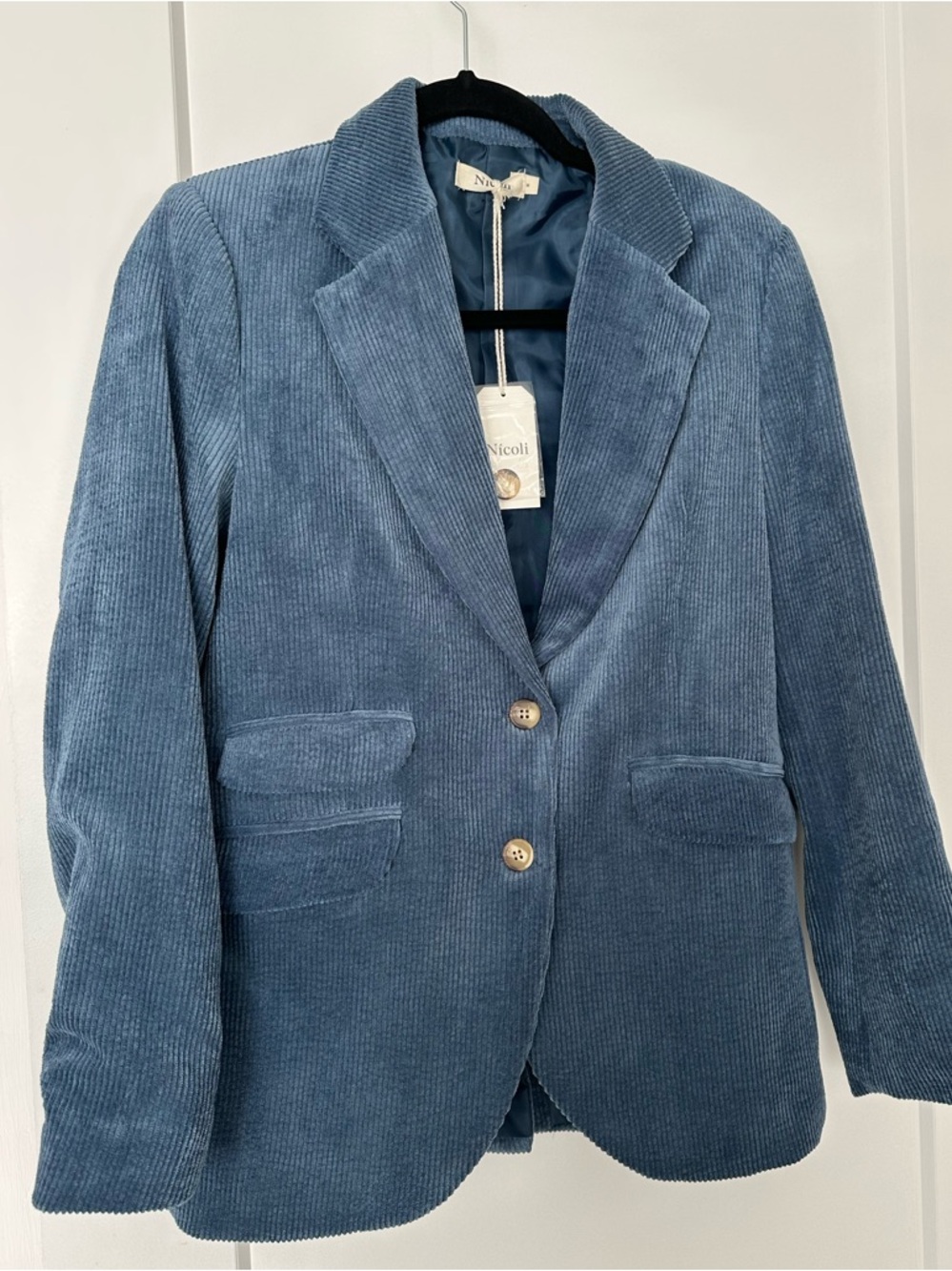 Nicoli Dusty Blue Corduroy Jacket